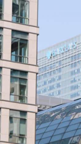 Vertical-Video-Barclays-Bank-Building-Offices-In-London-Docklands-UK